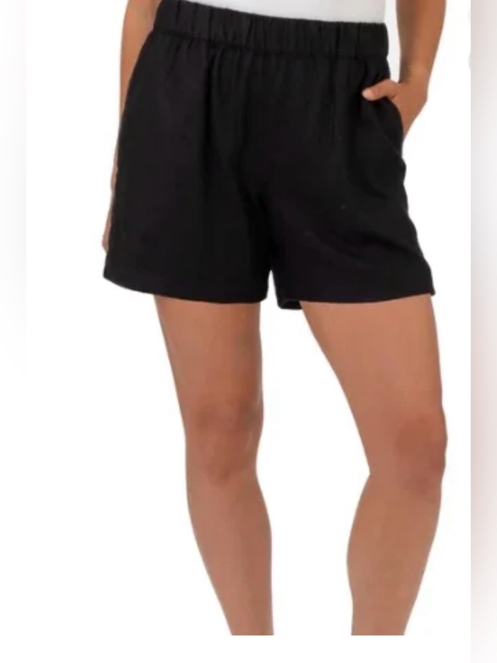 Blank NYC Black black linen blend Shorts